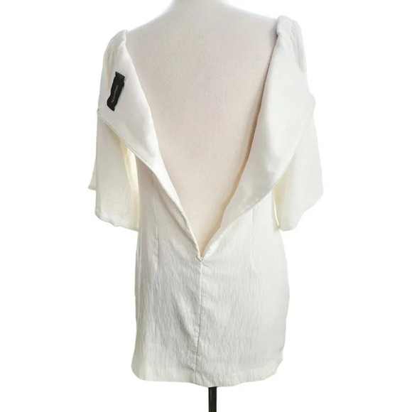 MINKPINK Cream Flutter Sleeve Dress Size Large - Picture 4 of 8